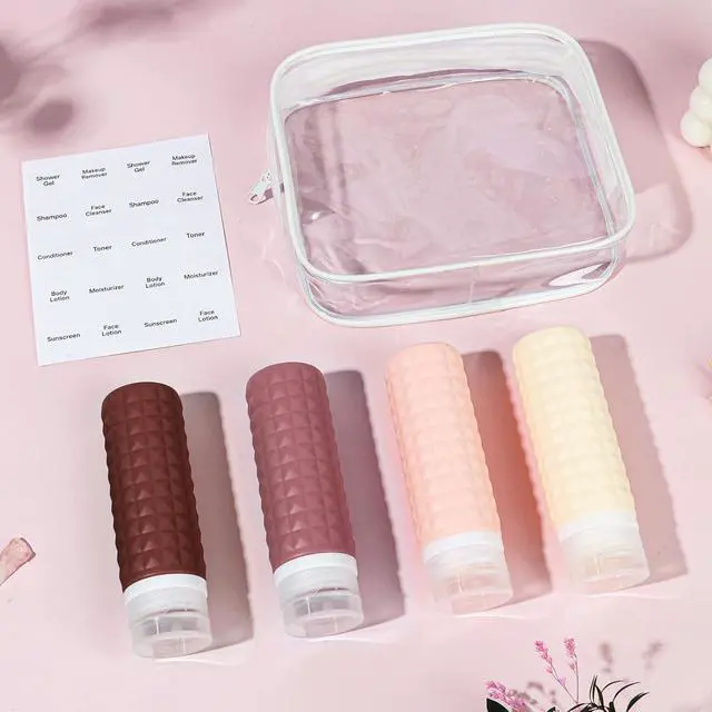 Alt view image 2 of 7 - Travel Bottles for Toiletries, TSA Approved Travel Size Containers, Leak Proof Silicone Shampoo Bottles, Small Toiletry Containers with Clear Bag for Shampoo Conditioner Lotion
