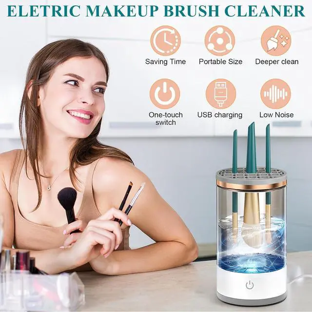 Alt view image 3 of 7 - Automatic Makeup Painting Brush Cleaner, 4-IN-1 Multifunctional Tool, Deeper Clean, Air Drying, Dust-proof, for All Size Brushes, Versatile Design