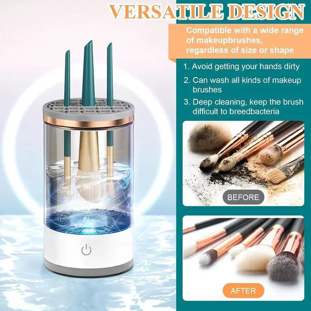 Alt view image 5 of 7 - Automatic Makeup Painting Brush Cleaner, 4-IN-1 Multifunctional Tool, Deeper Clean, Air Drying, Dust-proof, for All Size Brushes, Versatile Design