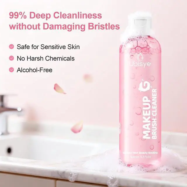 Alt view image 2 of 7 - Makeup Brush Cleaner, Make Up Brush Cleaner Solution & Brush Cleaner Mat, Brush Cleaner Pad, Deep Clean Brush Shampoo for Makeup Brushes & Sponges, Gentle Formula Cruelty Free, 2 Pieces Set