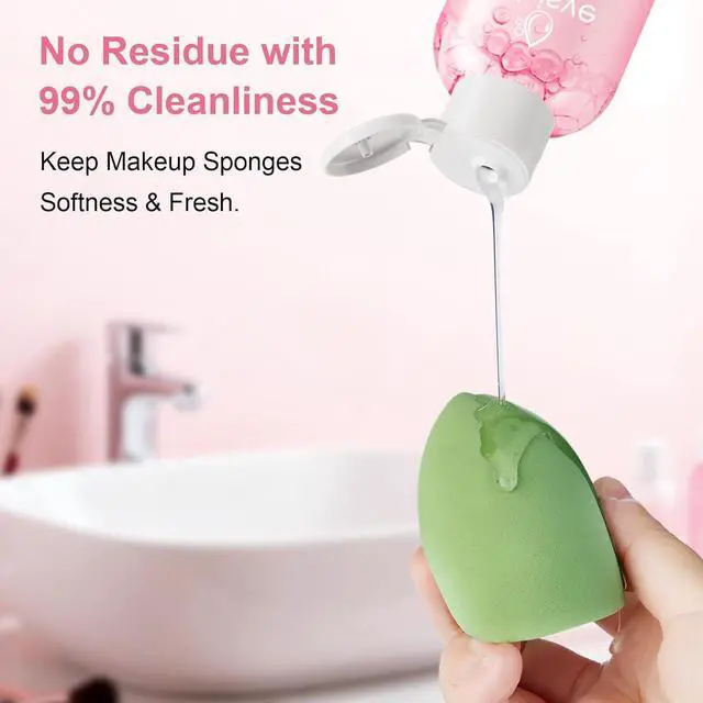 Alt view image 5 of 7 - Makeup Brush Cleaner, Make Up Brush Cleaner Solution & Brush Cleaner Mat, Brush Cleaner Pad, Deep Clean Brush Shampoo for Makeup Brushes & Sponges, Gentle Formula Cruelty Free, 2 Pieces Set