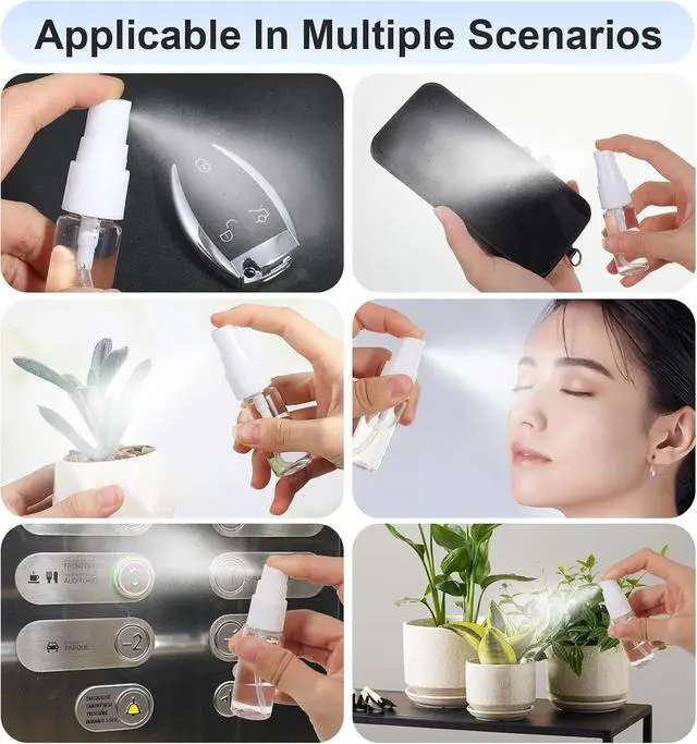Alt view image 6 of 7 - Mini Spray Bottle Travel, 8 Pcs 0.5 oz Portable Tiny Spray Bottle Travel | Safe Sealing for Outing Camping (Clear, 15 ml)