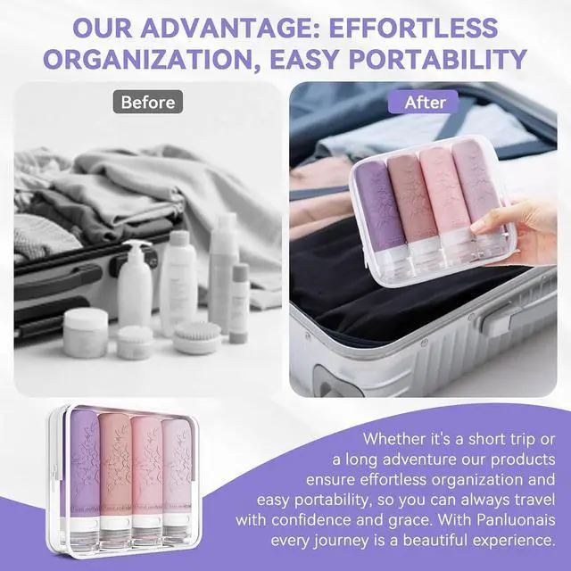 Alt view image 2 of 6 - Silicone Travel Bottles for Toiletries, TSA Approved Leak-Proof Toiletry Containers for Airplane & Vacation