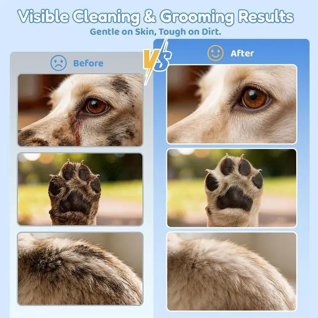 Alt view image 2 of 7 - Pet Glove Wipes for Dogs & Cats, Individually Wrapped, 10 Pack | No-rinse hydrosol care with persimmon tannin, jojoba and olive oils; deodorizes, lifts dirt and nourishes skin and coat.