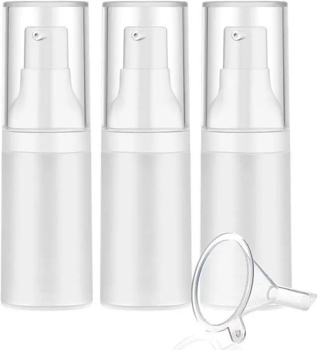 Main image of Mild East 3pcs 20ml Sterile Airless Pump Bottle | Bottle with Funnel Easy to Carry and Fill Matte Lotion Bottles For Travel