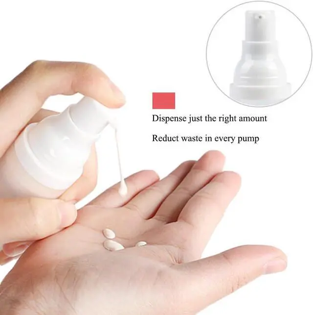 Alt view image 4 of 6 - Mild East 3pcs 20ml Sterile Airless Pump Bottle | Bottle with Funnel Easy to Carry and Fill Matte Lotion Bottles For Travel
