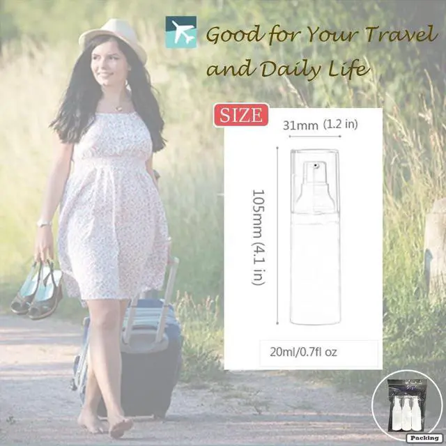 Alt view image 6 of 6 - Mild East 3pcs 20ml Sterile Airless Pump Bottle | Bottle with Funnel Easy to Carry and Fill Matte Lotion Bottles For Travel
