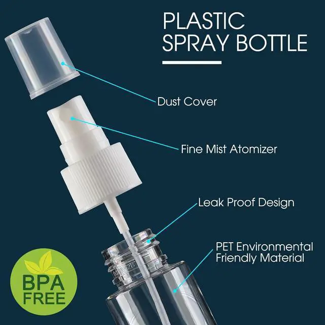 Alt view image 4 of 7 - Small Spray Bottles 6Pack 2.7oz Plastic Travel Bottle Set for Hair | Fine Mist Empty Squirt Bottles Leakproof TSA Approved Refillable Liquid Containers for Face Toner Cosmetics Cleaning Plants