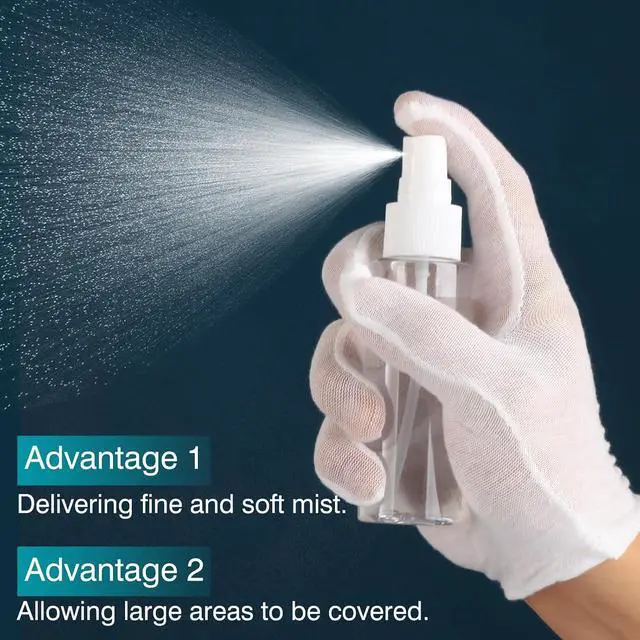 Alt view image 5 of 7 - Small Spray Bottles 6Pack 2.7oz Plastic Travel Bottle Set for Hair | Fine Mist Empty Squirt Bottles Leakproof TSA Approved Refillable Liquid Containers for Face Toner Cosmetics Cleaning Plants