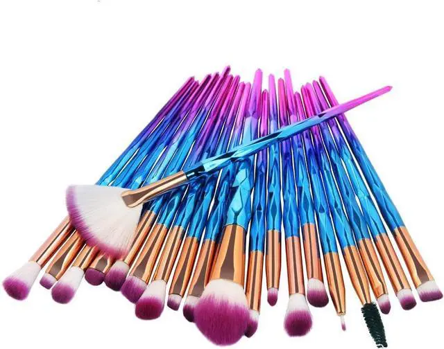 Main image of KOLIGHT Pack of 20pcs Cosmetic Eye Shadow Sponge Eyeliner Eyebrow Lip Nose Foundation Powder Makeup Brushes Sets (purple)