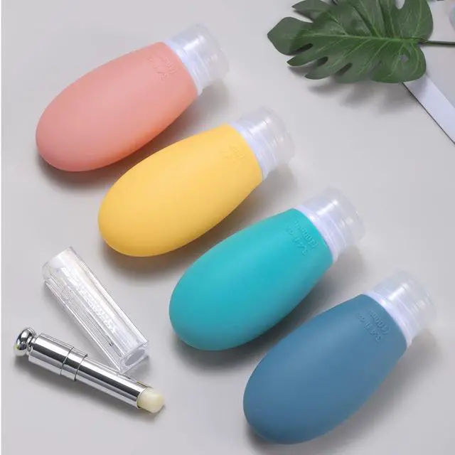 Alt view image 7 of 7 - Silicone Travel Bottles, 4 Pack 3.4oz Leak Proof Liquid Squeezable Refillable Portable Accessories/Cosmetic Containers, BPA Free, Travel Size for Toiletries Shampoo Conditioner Lotion