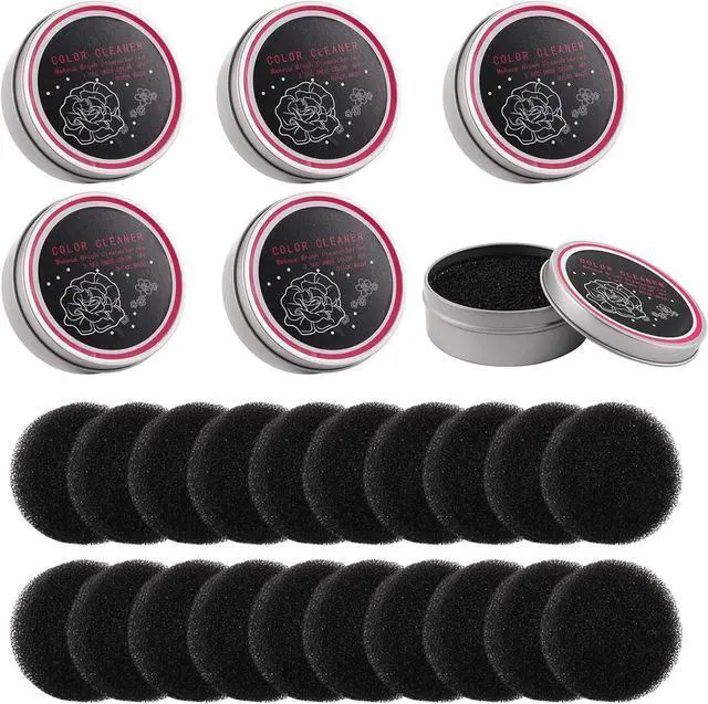 Main image of Hedume 6 Pack Color Removal Cleaner Sponge with 20 Pack Replacement Sponges, Dry Makeup Brush Quick Cleaner Sponge, Easily Clean Makeup Brushes Without Water or Chemical Solution for Travel