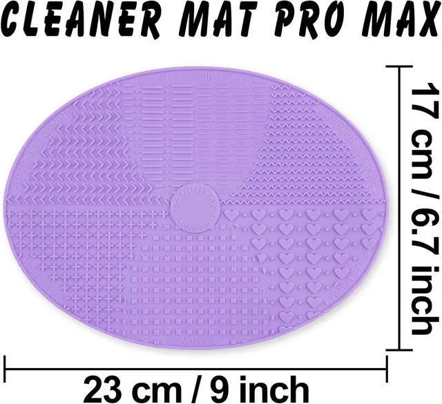 Alt view image 2 of 6 - Makeup Brush Cleaner Mat Silicone Brush Cleaning Mat Big Size Make Up Brush Clean Pad with Suction Cup for Makeup Brush Cleaning (Purple)