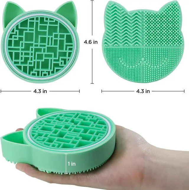 Alt view image 7 of 7 - Mygeromon Makeup Brush Cleaner Mat Silicone with Dryer Holder (Green) | 2 in 1 Portable Cosmetic Tool
