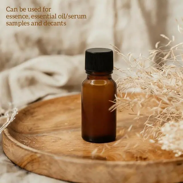 Alt view image 6 of 7 - 6 Pcs 20 ml / 0.67 oz Amber Glass Essential Oil Bottles with Orifice Reducer and Black Cap Empty Refillable Aromatherapy Storage Containers Jars for Perfume Cosmetic Liquids