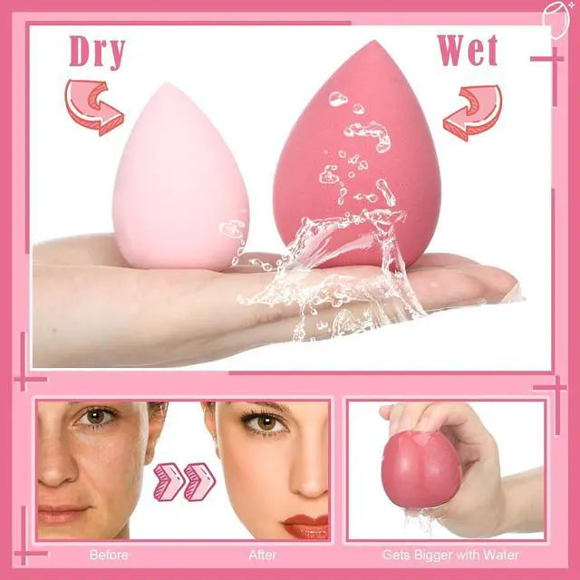 Alt view image 7 of 7 - 17PCS Makeup Sponge Set with 6PCS Powder Puff, 3PCS Mini Makeup Sponges, 3PCS Foundation Mini Make Up Sponge Puff and 1PCS Make Up Sponges Holder (Pink)