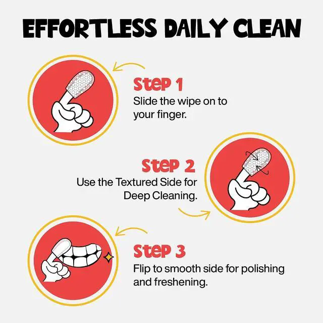 Alt view image 7 of 7 - Dog Teeth Cleaning Wipes 60 Packs - Fragrance-Free Dental Finger Wipes | Fragrance-Free Flavor - Reduces Plaque & Tartar - Fresh Breath - Easy Finger Toothbrush Wipes - For Dogs & Cats - 60 Count