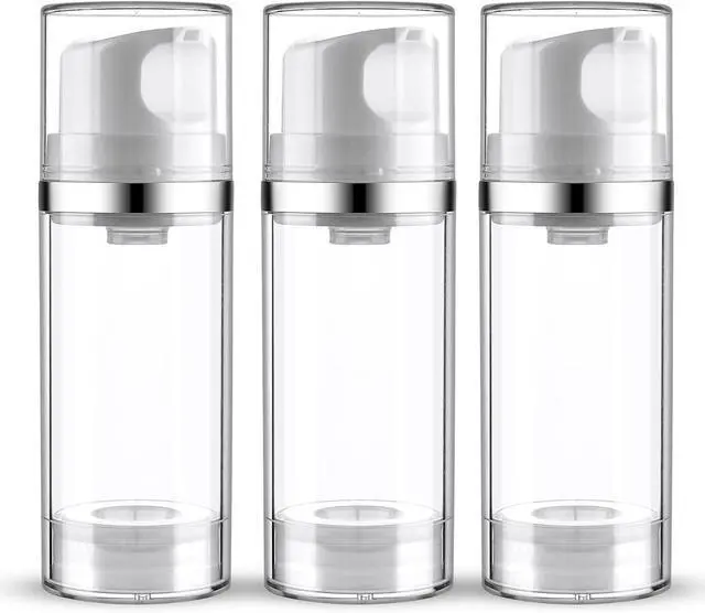 Main image of Cosywell Airless Pump Dispenser Bottles 3.4oz/100ml 3 Pack | Empty Moisturizer Pump Dispenser, Airless Cosmetic Pump Container, Travel Pump Bottles, For Toiletries Shampoo Lotion
