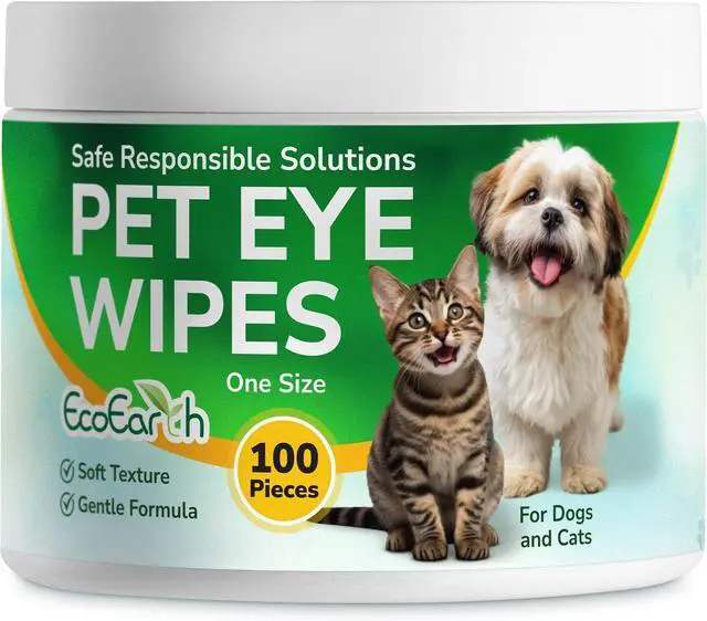 Main image of Premium Eye Wipes for Dogs & Cats - 100 Pcs - Pet Eyes Cleaning Pads to Remove Tear Stains, Crust & Discharge - Perfect for Pets Daily Care - Helps w/ Itching & Dryness - Pre-Soaked & Disposable