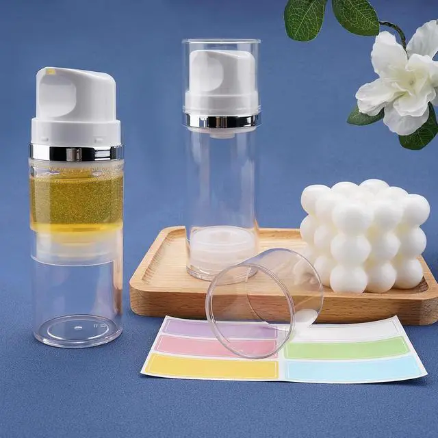 Alt view image 3 of 6 - Cosywell Airless Pump Dispenser Bottles 3.4oz/100ml 3 Pack | Empty Moisturizer Pump Dispenser, Airless Cosmetic Pump Container, Travel Pump Bottles, For Toiletries Shampoo Lotion