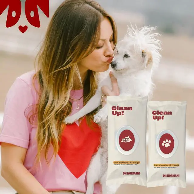 Alt view image 6 of 6 - OH NORMAN! Clean Up Paw Wipes for Dogs, Plant-Based, Unscented, 100 Ct | Unscented, plant based, 8x7in wipes to clean muddy, dirty paws after walks & hikes. 100-count value pack. Vet reviewed.
