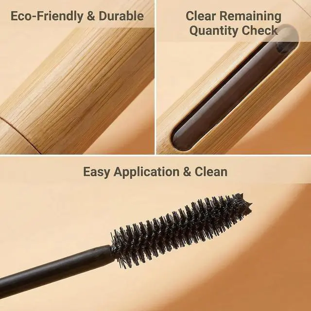 Alt view image 4 of 7 - 2Pcs 6ml Bamboo Mascara Tube Bottles Refillable Empty Eyelash Container Vials with Eyelash Wand and Plug for Eyelash Growth Oil DIY Mascara Travel Bottles Makeup Beauty Tools