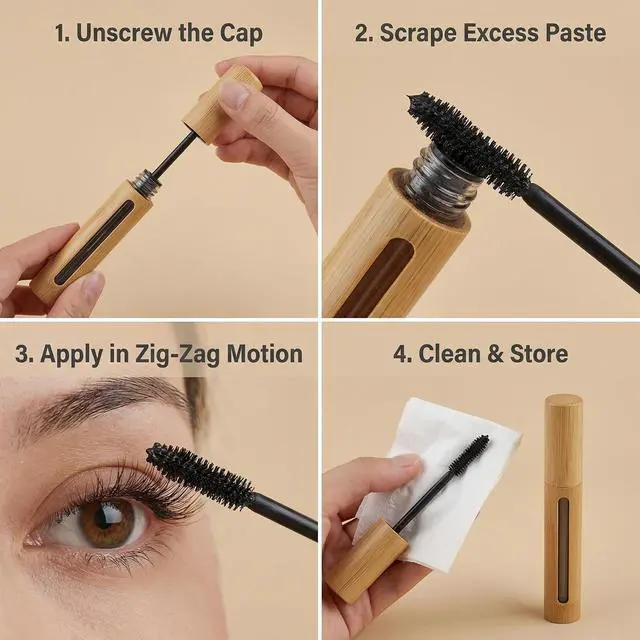 Alt view image 5 of 7 - 2Pcs 6ml Bamboo Mascara Tube Bottles Refillable Empty Eyelash Container Vials with Eyelash Wand and Plug for Eyelash Growth Oil DIY Mascara Travel Bottles Makeup Beauty Tools