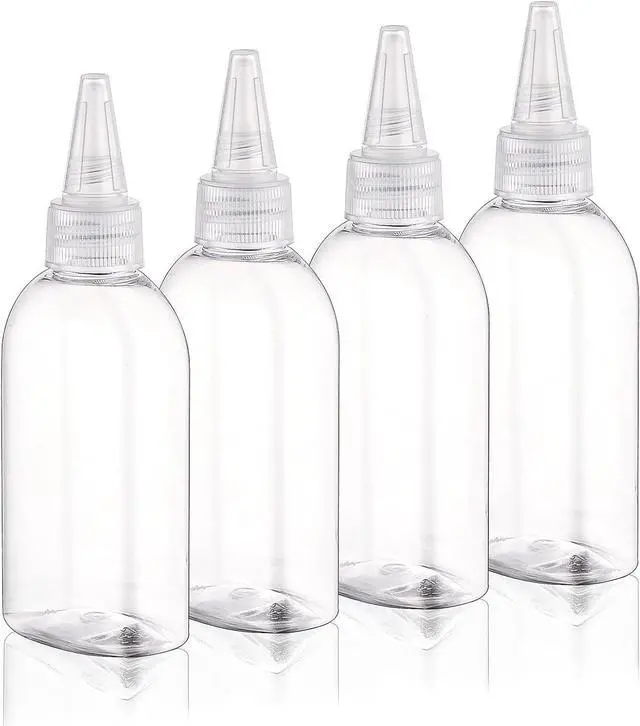 Main image of Cosywell Paint Bottles 4Pack 100ml/3.4oz Empty Clear Squeeze Bottles | Leak-Proof, Plastic Hair Color Applicator Bottle, Paint Storage Containers, for Paint, Art Crafts, Shampoo, Liquids