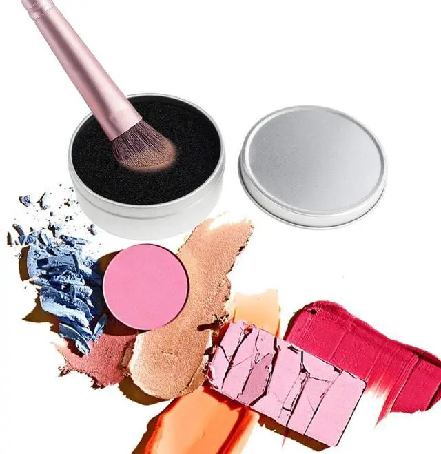 Alt view image 3 of 6 - Nydotd 8pcs Makeup Brush Cleaner set - 2 Pack Makeup Brush Cleaner with 6pcs Replacement Sponge, Dry Makeup Brushes Cleaner Sponge Eye Shadow or Blush Color Removal Quickly Switch to Next Color