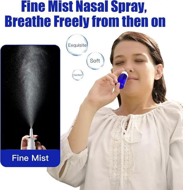 Alt view image 3 of 7 - Cupohus Nasal Spray Bottle, 3 Pcs 30ML/1oz Cobalt Blue Glass Refillable Fine Mist Sprayers Atomizers, Travel Sized, Empty Nasal Sprayer with Funnels and Labels