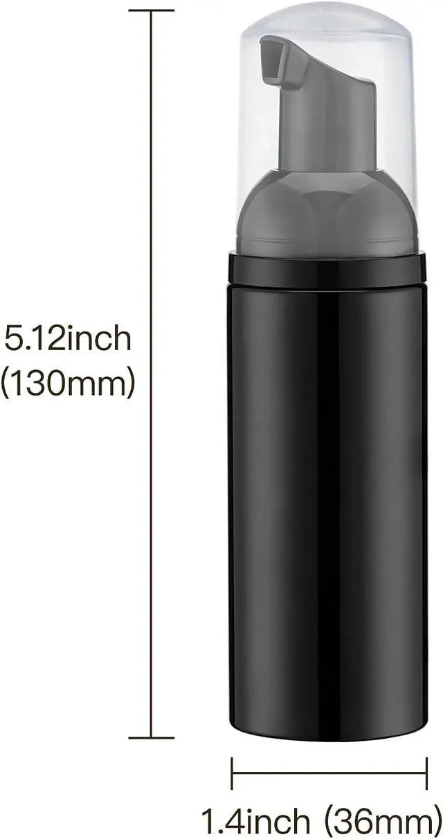 Alt view image 5 of 5 - Tekson 60ml Empty Travel Foam Pump Bottle, 3PCS Foaming Soap Dispenser | Mini travel size foamer, small mousse container, leakproof, for lash shampoo, for shampoo, for TSA, black, 2oz