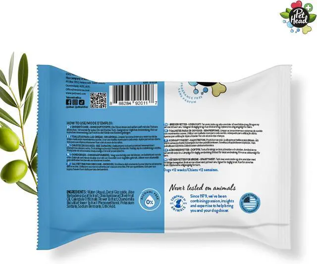 Alt view image 2 of 6 - Pet Head Health Ear Wipes for Cats and Dogs | Fragrance-Free | 30 Wipes | Cleans, Deodorizes and Moisturizes | Removes Dirt, Wax, Discharge, and Debris | Biodegradable and Plant-based Dog Ear Cleaner