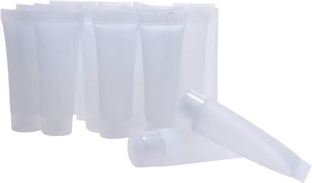 Main image of Shapenty 10ml Clear Plastic Empty Tubes Refillable Facial Cleanser Hand Cream Cosmetic Lotion Containers Soft Makeup Sample Holder Bottle Vial Jar Pot Case with Flip Lid for Travel DIY Project, 30PCS