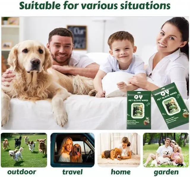 Alt view image 7 of 7 - 10-Pack Pet Cleaning Glove Wipes with Lid | Extra Thick Dog & Cat Grooming Gloves | Rinse-Free Bath Wipes with Coconut, Aloe, Corn & Jojoba for Odor Control & Daily Care