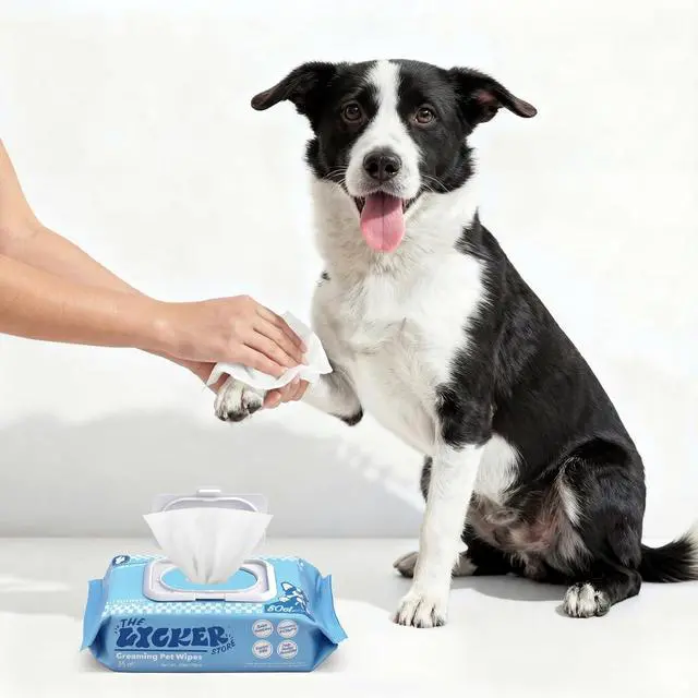 Alt view image 2 of 7 - Unscented Dog Wipes for Paws and Body, Hypoallergenic Pet Grooming with Aloe Vera Chamomile Coconut Oil Shea Butter, Hydrating Deodorizing Cleaning Puppies Cats, 80 Count PWP1000A