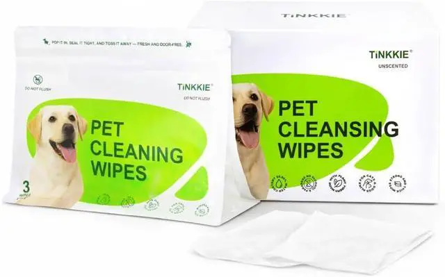Main image of Pet Wipes for Dogs & Cats, 8"×8", 60 Count (20 Travel Packs) | Individually Wrapped, For Paws, Face & Body, Alcohol-Free, Pet Grooming Wipes