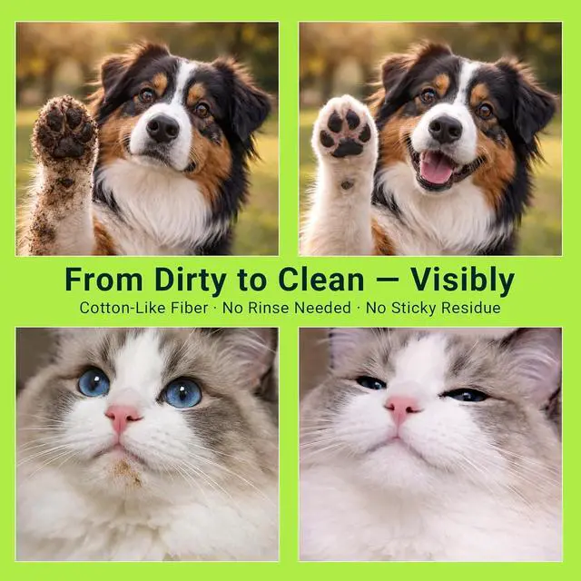 Alt view image 5 of 7 - Pet Wipes for Dogs & Cats, 8"×8", 60 Count (20 Travel Packs) | Individually Wrapped, For Paws, Face & Body, Alcohol-Free, Pet Grooming Wipes