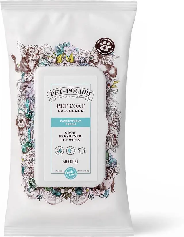 Main image of Poo-Pourri Pawsitively Fresh Deodorizing Pet Wipes Quick Cleaning Wipes for Dogs & Cats Plant Based Ingredients Vet Recommended Cleaner Odor Remover Wipes for Paw, Fur & Skin Soothing