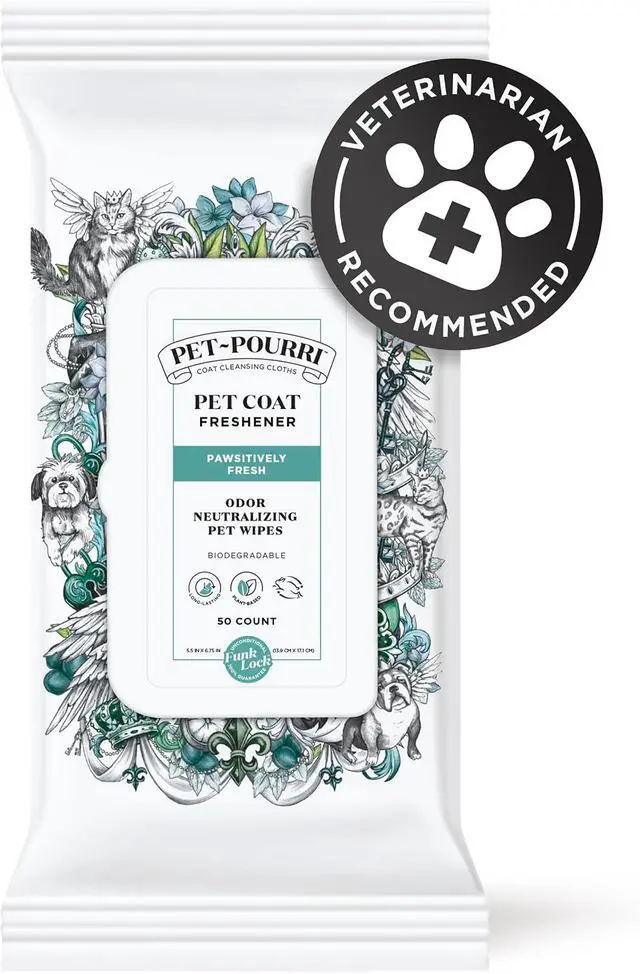 Alt view image 2 of 7 - Poo-Pourri Pawsitively Fresh Deodorizing Pet Wipes Quick Cleaning Wipes for Dogs & Cats Plant Based Ingredients Vet Recommended Cleaner Odor Remover Wipes for Paw, Fur & Skin Soothing