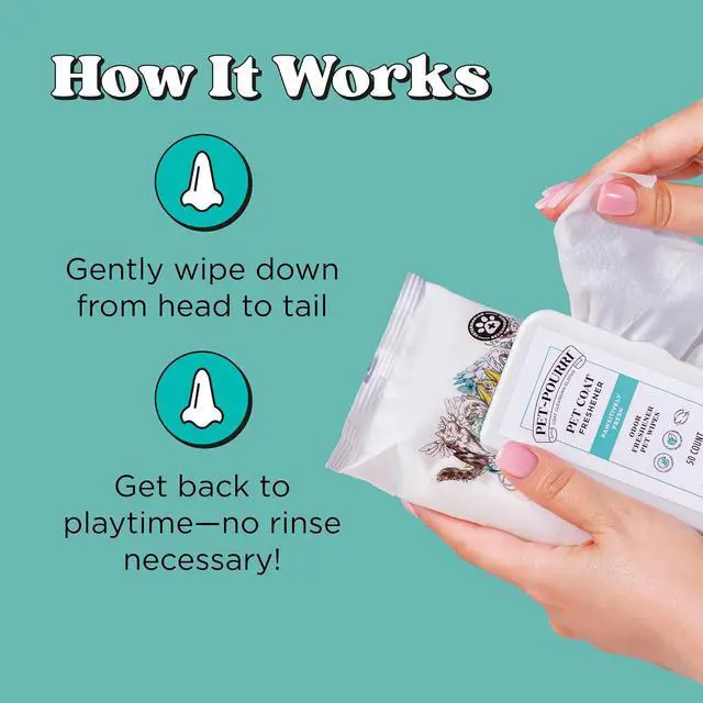 Alt view image 6 of 7 - Poo-Pourri Pawsitively Fresh Deodorizing Pet Wipes Quick Cleaning Wipes for Dogs & Cats Plant Based Ingredients Vet Recommended Cleaner Odor Remover Wipes for Paw, Fur & Skin Soothing