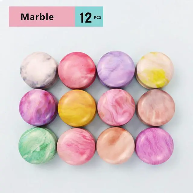 Alt view image 3 of 6 - Rarapop 12 Pack Reusable Mini Round Tinplate Candle Tin Jars with Lids, 20ml Small Marble Travel Tin Cans Refillable Empty Container Bottle for Lip Balm, Salve, Eye Shadow, Powder