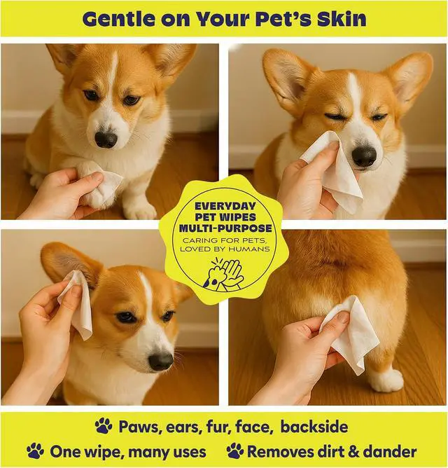 Alt view image 2 of 7 - Papilion Pet Wipes for Dogs & Cats, Gentle Grooming & Cleaning Wipes, Safe for Paws, Coat & Face for Daily Use, Paraben-Free, Extra Large All-Purpose Wipes, Flip-Top Pack, 50 Count