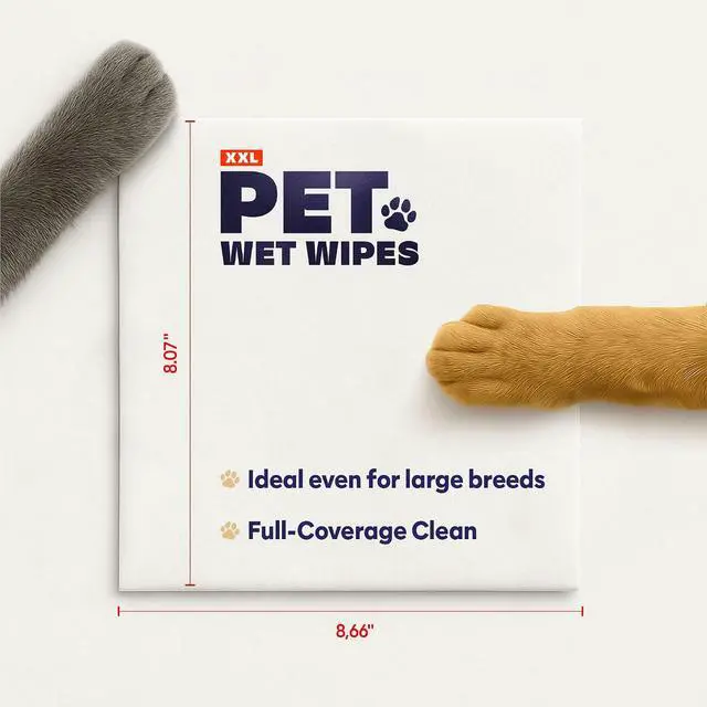 Alt view image 3 of 7 - Papilion Pet Wipes for Dogs & Cats, Gentle Grooming & Cleaning Wipes, Safe for Paws, Coat & Face for Daily Use, Paraben-Free, Extra Large All-Purpose Wipes, Flip-Top Pack, 50 Count