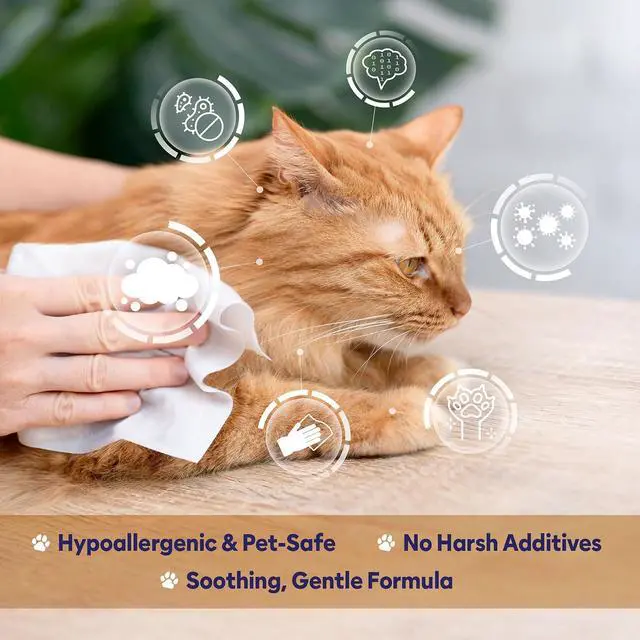 Alt view image 4 of 7 - Papilion Pet Wipes for Dogs & Cats, Gentle Grooming & Cleaning Wipes, Safe for Paws, Coat & Face for Daily Use, Paraben-Free, Extra Large All-Purpose Wipes, Flip-Top Pack, 50 Count