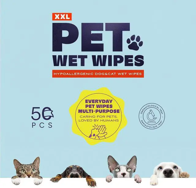 Alt view image 5 of 7 - Papilion Pet Wipes for Dogs & Cats, Gentle Grooming & Cleaning Wipes, Safe for Paws, Coat & Face for Daily Use, Paraben-Free, Extra Large All-Purpose Wipes, Flip-Top Pack, 50 Count