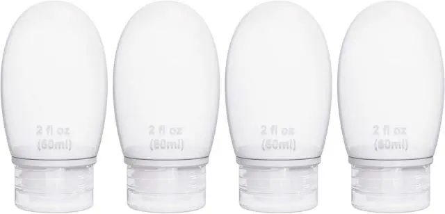 Main image of Silicone Travel Bottles for Toiletries TSA Approved Travel Size Containers Set 4 Pack Portable Leak Proof Refillable Cosmetic Squeeze Bottles Shampoo Hair Conditioner Body Lotion Bath Shower Gel