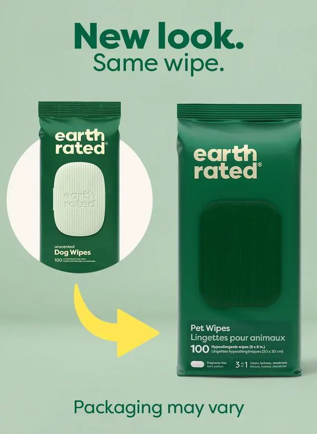 Alt view image 2 of 7 - Earth Rated Dog Wipes for Paws & Butt, Deodorizing, Unscented, 100ct | Hypoallergenic, 3-in-1 Cleaning and Hydrating, for Grooming Paws, Body and Butt