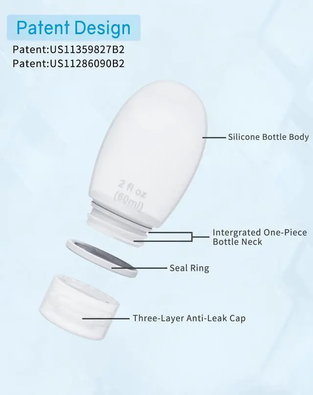 Alt view image 2 of 7 - Silicone Travel Bottles for Toiletries TSA Approved Travel Size Containers Set 4 Pack Portable Leak Proof Refillable Cosmetic Squeeze Bottles Shampoo Hair Conditioner Body Lotion Bath Shower Gel