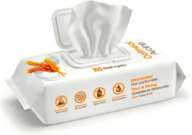 Main image of Best Pet Supplies Cleaning Dog Wipes - Soothing Oatmeal, 100 Count | Unscented, Large 8"x9", Vitamin E, Puppy & Cat Safe, Gentle Grooming, Resealable Pouch Prevents Drying