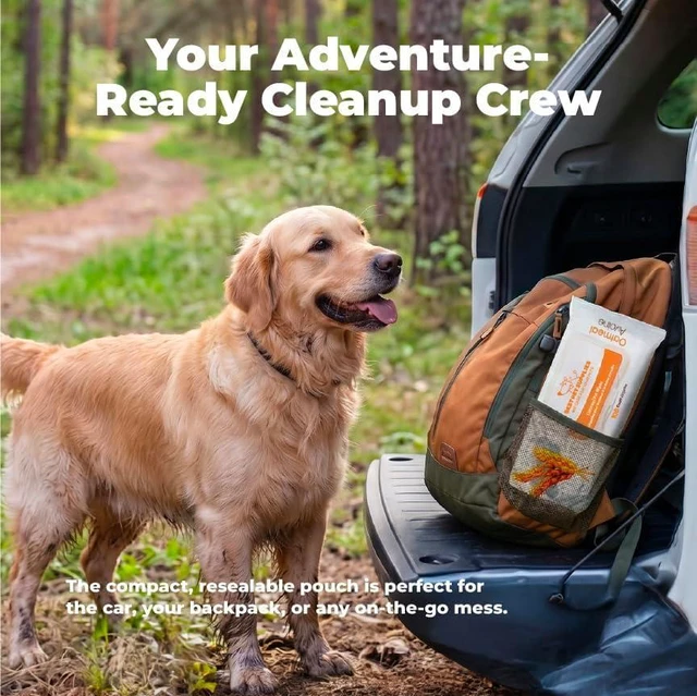 Alt view image 4 of 8 - Best Pet Supplies Cleaning Dog Wipes - Soothing Oatmeal, 100 Count | Unscented, Large 8"x9", Vitamin E, Puppy & Cat Safe, Gentle Grooming, Resealable Pouch Prevents Drying